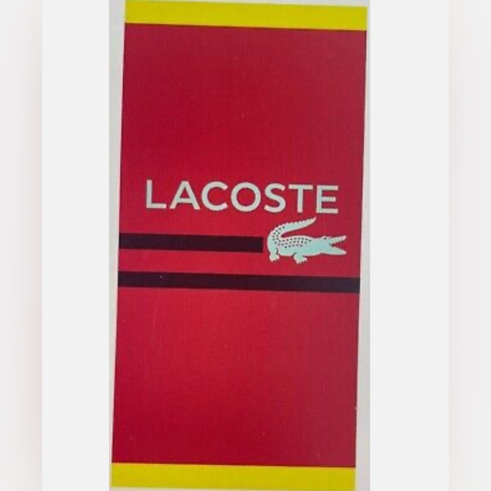 NWT LACOSTE Red Sprint 100% Cotton 36"x72" Beach Towel CROC LOGO